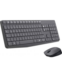 Set tastatura si mouse wireless Logitech - MK235, gri