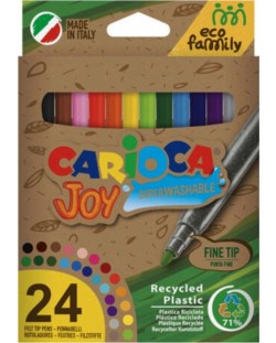 Set carioci Carioca Eco Family - Joy, 24 de culori, super lavabil