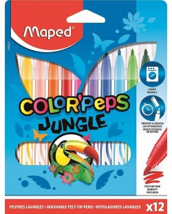 Set carioci Maped Color Peps - Jungle, 12 culori