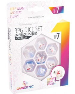 Set de zaruri Gamegenic: Embraced Series - Polar Bear, 7 bucăți