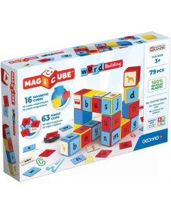 Set de cuburi magnetice Geomag - Magicube, Word Building EU, 79 de părți