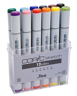 Set de markere Too Copic Sketch - 12 culori