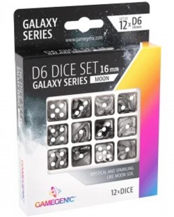 Set de zaruri Gamegenic: Galaxy Series - Moon, 12 bucăți