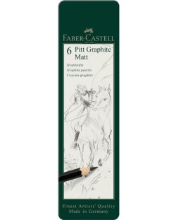 Set creioane grafit Faber-Castell Pitt - Mat, 6 buc