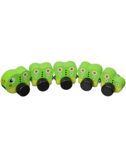 Set de jucării din lemn pe roți Cubika - Caterpillar
