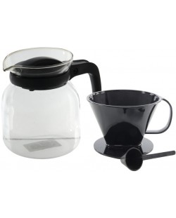 Set cană de cafea și ceașcă HIT - 1.2 l +filtru, negru