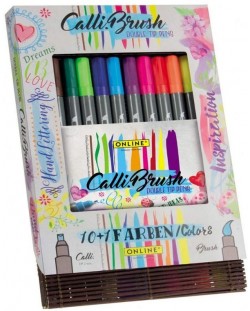 Set de markere  Online - 11 culori, într-o cutie de bambus