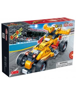 Constructor BanBao - Mașină de curse F1, galben, 132 bucăți