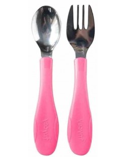 Set furculiță și lingură BabyJem - Pink