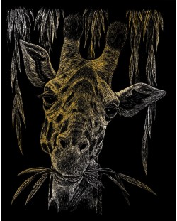 Set de gravură Royal Gold - Girafă, 20 x 25 cm