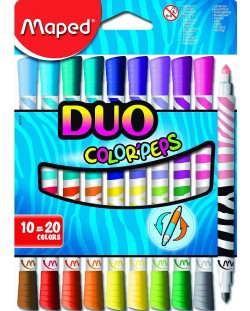 Set carioci cu 2 varfuri Maped Color Peps Duo - 10 bucati