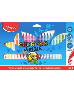 Set carioci Maped Color Peps - Jungle, 24 culori