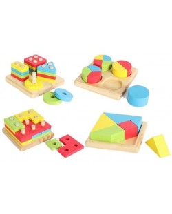 Set de jocuri din lemn Acool Toy - 4 tipuri