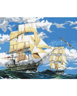Trusa de pictura pe panza Royal - Barci cu panze, 38 х 28 cm