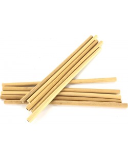 Set de paie de bambus cu perie HIT - 20 cm, 10 bucăți