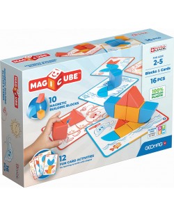 Set de cuburi magnetice și carduri Geomag - Magicube, 16 părți