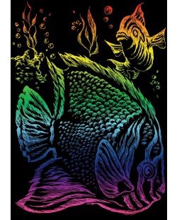 Set de gravură Royal Rainbow - Pește, 13 x 18 cm
