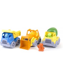 Set vehicule pentru constructii Green Toys, 3 bucati