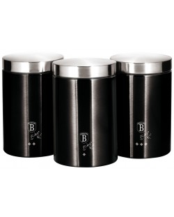 Set de 3 borcane metalice Berlinger Haus - Colecția Black Silver