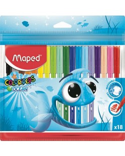 Set carioci Maped Color Peps - Ocean, 18 culori