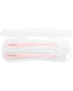 Set de linguri de silicon pentru bebeluși KikkaBoo - 2 bucăți, roz 
