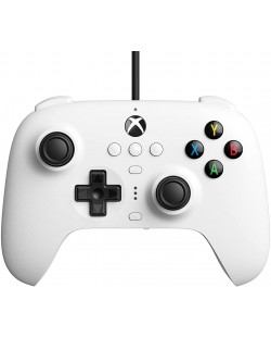Controller 8BitDo - Controller Ultimate cu fir, pentru Xbox/PC, alb