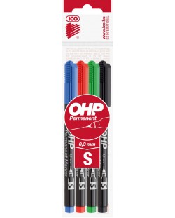 Set de OHP  markeri Ico - 4 culori, S, 0.3 mm