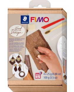 Set lut Staedtler Fimo Soft - Wood Design, 4 х 25 g