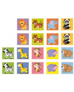 Viga Puzzle Set - Animale în două piese, 36 de piese 