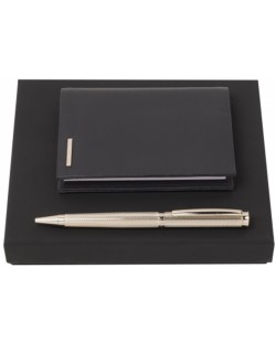 Set stilou și caiet Hugo Boss Sophisticated - Negru și auriu