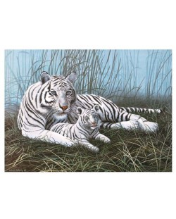 Set de pictură cu vopsele acrilice Royal - Tigri albi, 39 x 30 cm