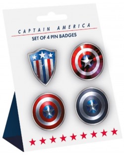 Set de insigne Half Moon Bay Marvel: Avengers - Captain America (Shield)