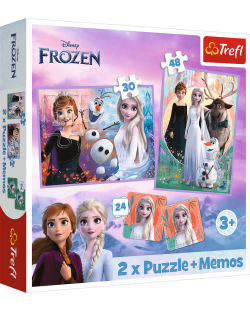Set de jocuri Trefl 2 în 1 Puzzle și Memo - Prințese în domeniile lor