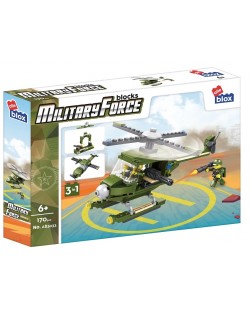 Constructor 3 în 1 Alleblox Military Force - Elicopter, 170 piese