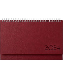 Calendar de birou din piele Kazbek - roșu, 2024