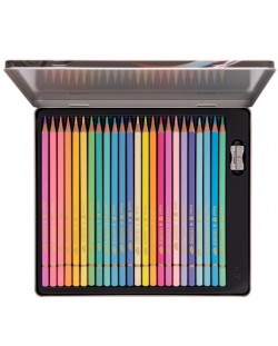 Set de creioane colorate Daco - 24 de culori, cutie metalică