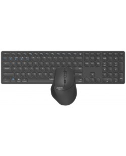 Set tastatură și mouse Rapoo - 9800M, fără fir, negru