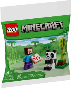 Constructor LEGO Minecraft - Steve și Baby Panda (30672)