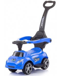 Mașinuta de călărit cu mâner Chipolino - Turbo, albastră