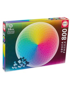 Puzzle rotund Educa din 800 de piese - Culorile curcubeului