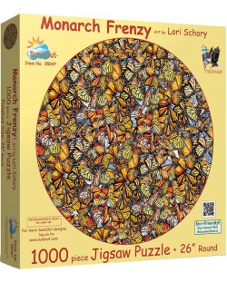 Puzzle SunsOut rotund din 1000 de piese - Fluturi