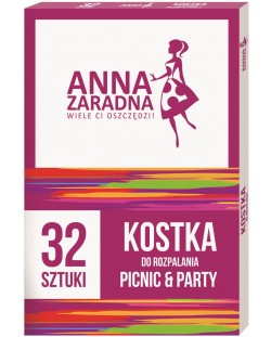 Cuburi de foc la gratar Anna - Picnic and Party, 32 cuburi, albe