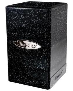 Cutie pentru cărți Ultra Pro Satin Tower - Glitter Black (100+ buc.)