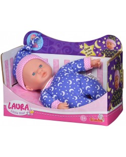 Papusa bebe Simba Toys - Laura, cu haine care stralucesc in intuneric