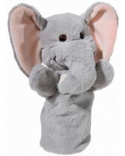 Păpușă de teatru Heunec - Elefant cu urechi roz, 28 cm