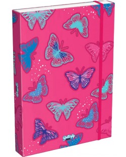 Cutie cu elastic Lizzy Card Pink Butterfly - 33 x 24 x 5 cm