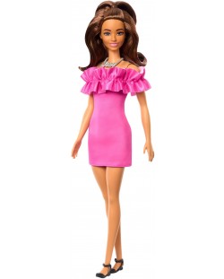 Păpușă Barbie  Fashionistas 217 - Cu o rochie roz