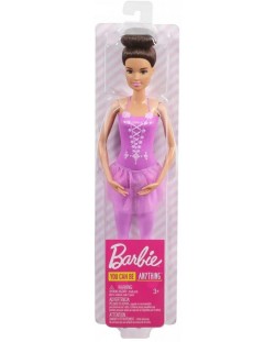 Papusa Mattel Barbie -Balerina, cu parul castaniu si rochie mov