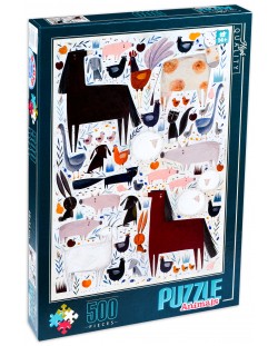 Puzzle D-Toys de 500 piese - Animale la ferma, Andrea Kürti
