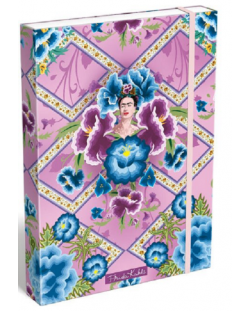 Mapa din carton cu elastic Lizzy Card - Frida Cahlo Purpura